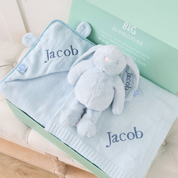 Personalised New Baby Essentials Gift Set - Blue