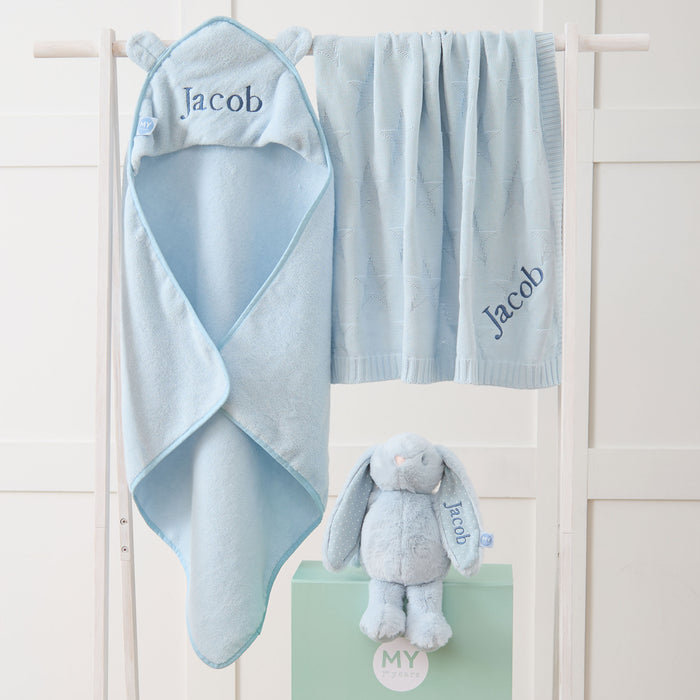 Personalised New Baby Essentials Gift Set - Blue