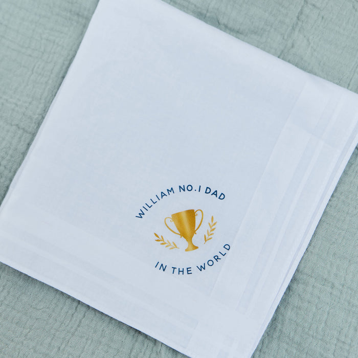 Personalised No.1 Dad Handkerchief