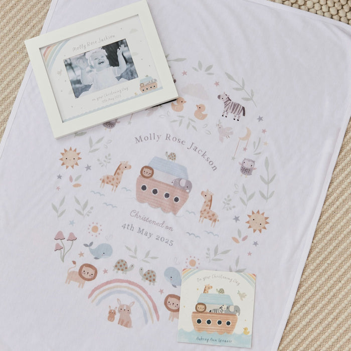 Personalised Noah's Ark Christening Baptism Gift Set