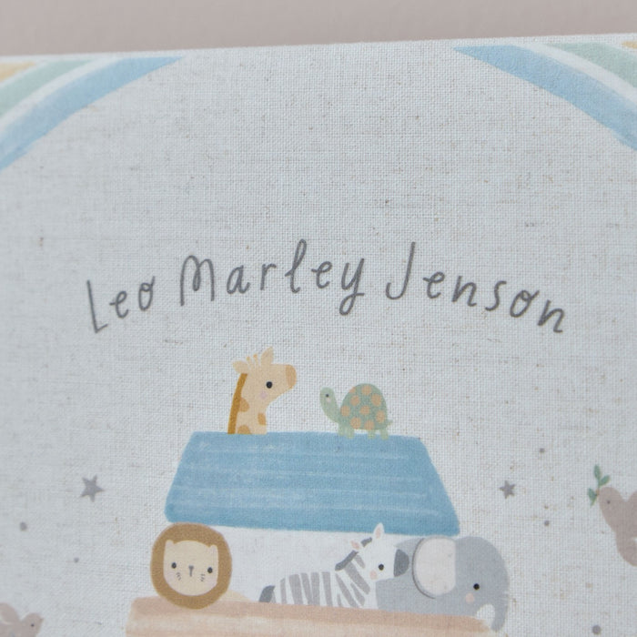 Personalised Noah's Ark Christening Linen Photo Album