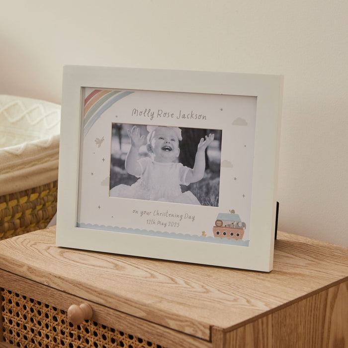 Personalised Noah's Ark Christening Photo Frame