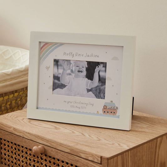 Personalised Noah's Ark Christening Photo Frame