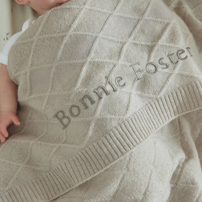 Personalised Oatmeal Cashmere Blanket