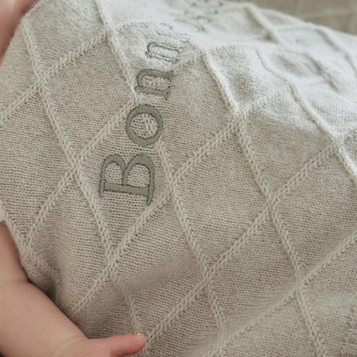 Personalised Oatmeal Cashmere Blanket