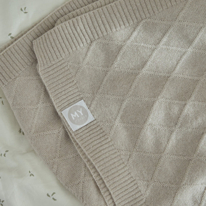 Personalised Oatmeal Cashmere Blanket