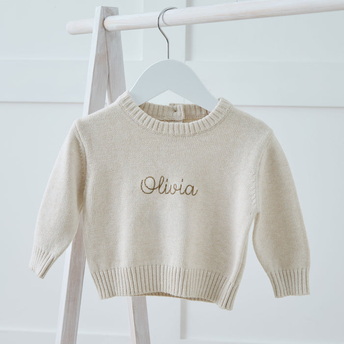 Personalised Oatmeal Jumper