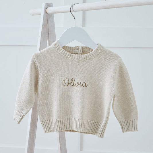 Personalised Oatmeal Jumper
