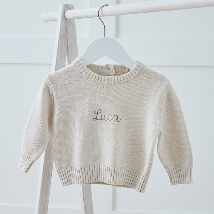 Personalised Oatmeal Jumper
