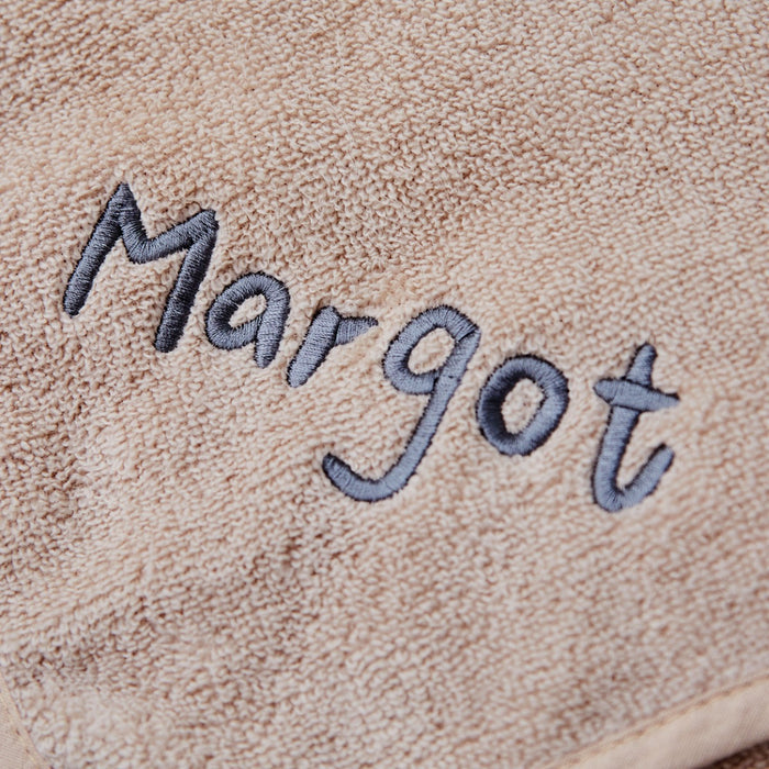 Personalised Oatmeal Leopard Small Hooded Towel