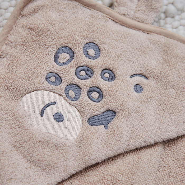 Personalised Oatmeal Leopard Small Hooded Towel