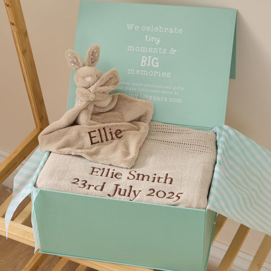Personalised Oatmeal New Baby Gift Set