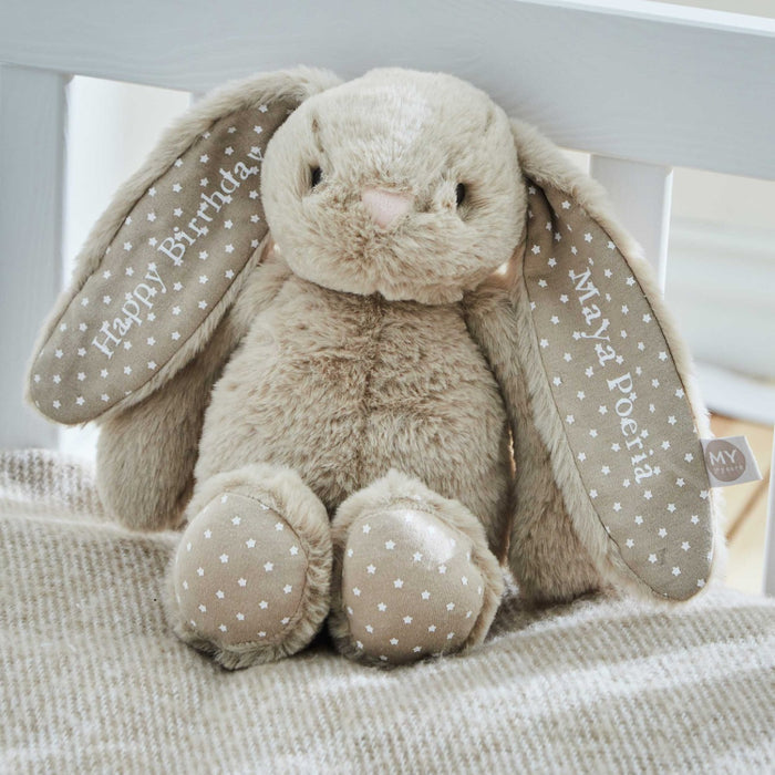 Personalised Oatmeal Plush Bunny