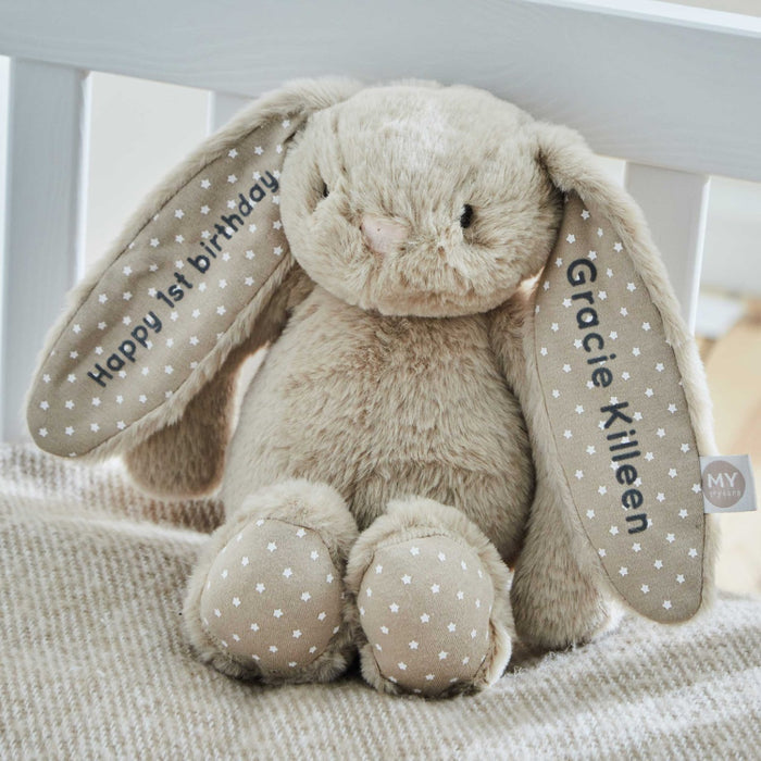 Personalised Oatmeal Plush Bunny
