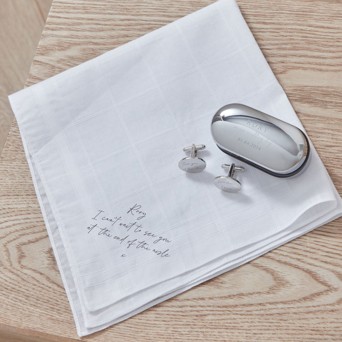 Personalised On The Day Engraved Wedding Cufflinks and Case