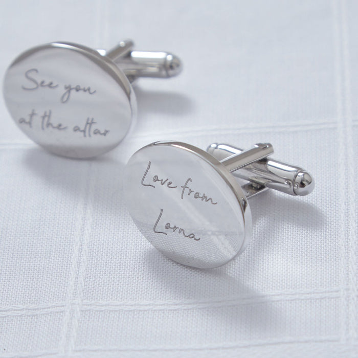 Personalised On The Day Engraved Wedding Cufflinks and Case