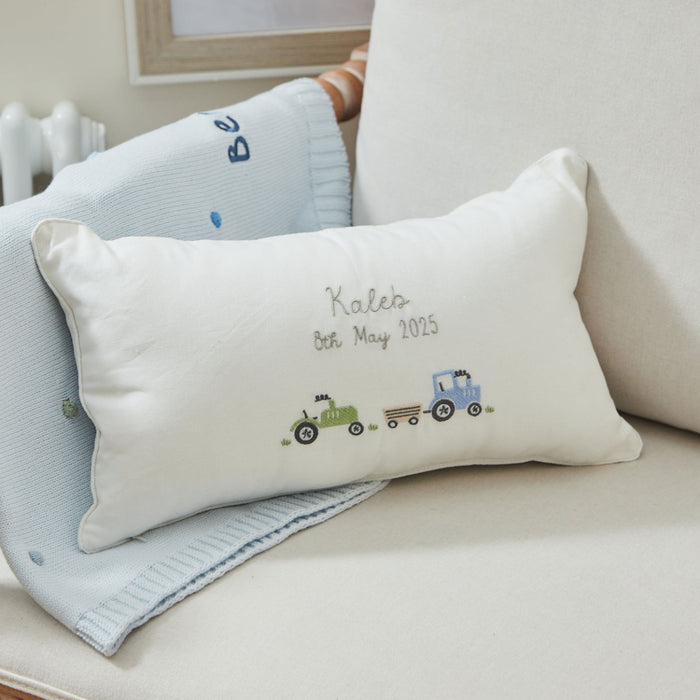 Personalised On The Farm Embroidered Linen Cushion