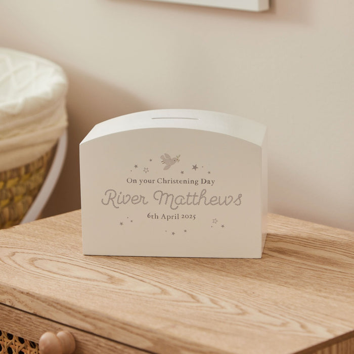 Personalised On Your Christening Day Money Box FSC®