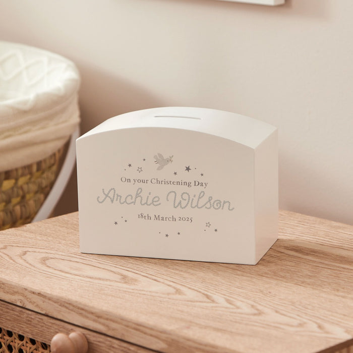 Personalised On Your Christening Day Money Box FSC®