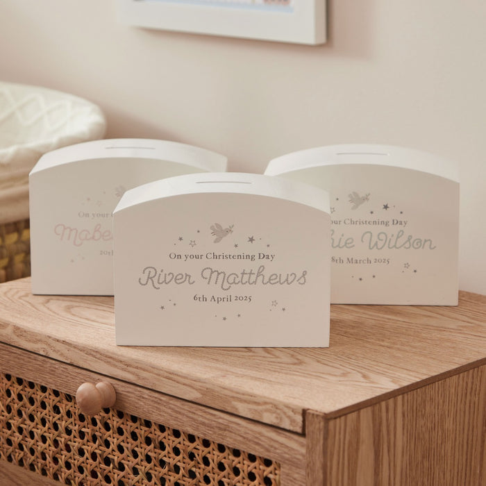 Personalised On Your Christening Day Money Box FSC®