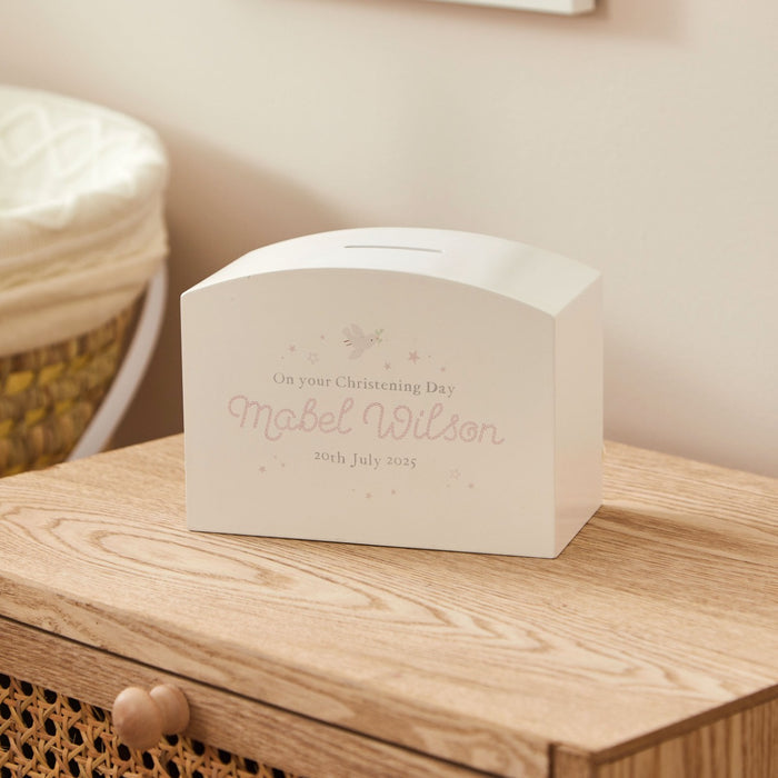 Personalised On Your Christening Day Money Box FSC®
