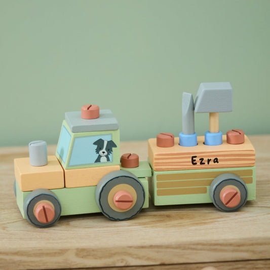 Personalised Orange Tree Toys Buildable Tractor