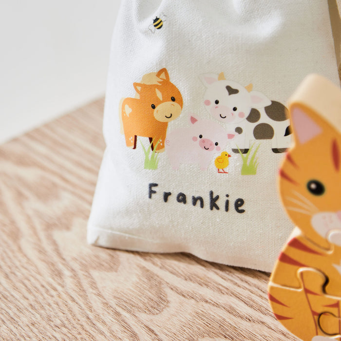 Personalised Orange Tree Toys Cat Wooden Puzzle