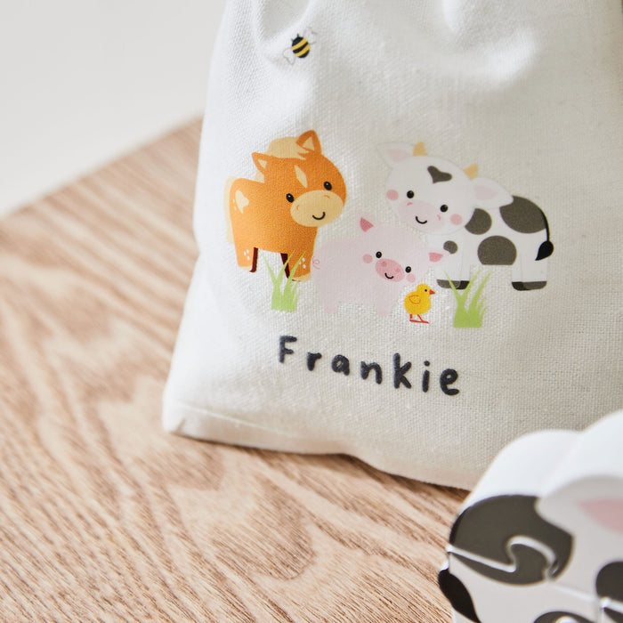 Personalised Orange Tree Toys Cow Wooden Puzzle