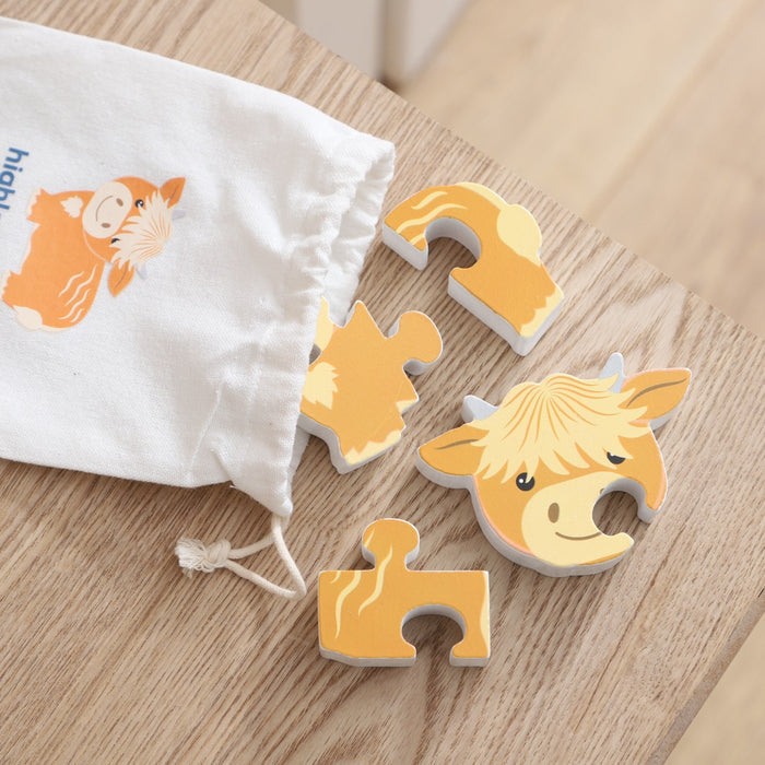 Personalised Orange Tree Toys Cow Wooden Puzzle