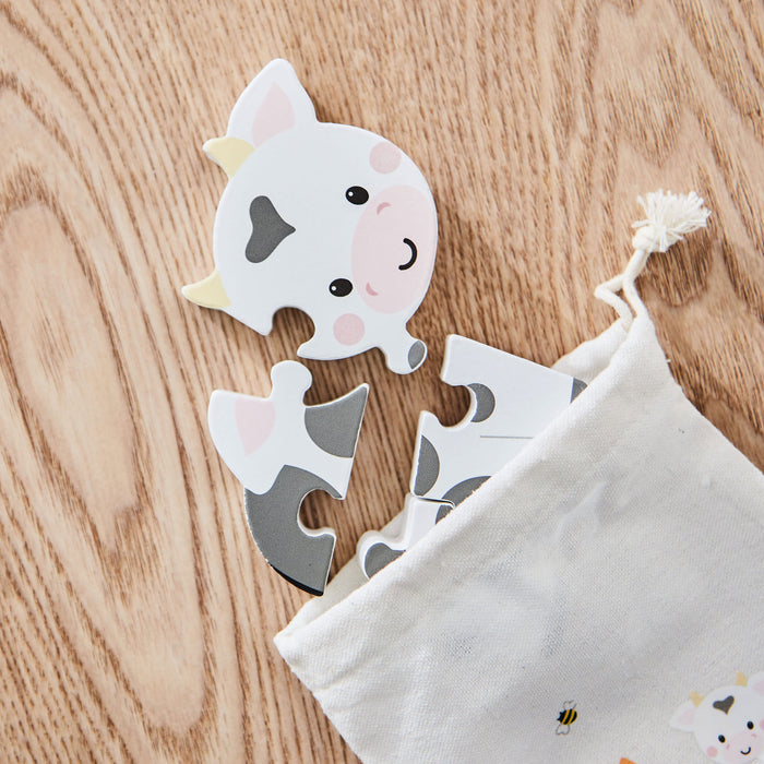 Personalised Orange Tree Toys Cow Wooden Puzzle