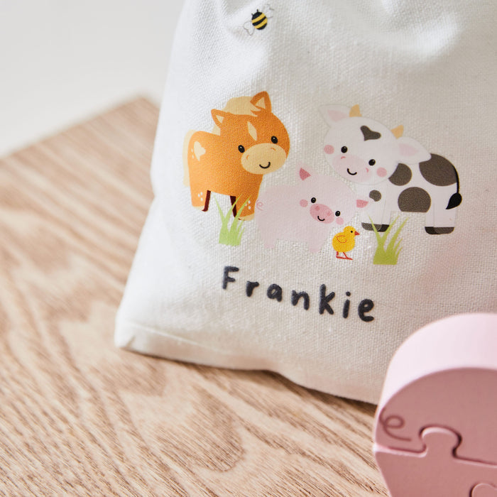 Personalised Orange Tree Toys Pig Wooden Puzzle