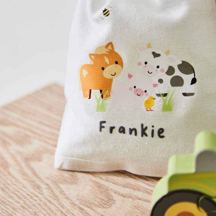 Personalised Orange Tree Toys Tractor Wooden Puzzle