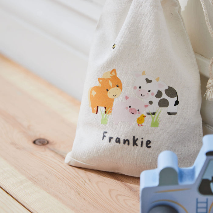 Personalised Orange Tree Toys Wooden Push-Along Tractor Toy