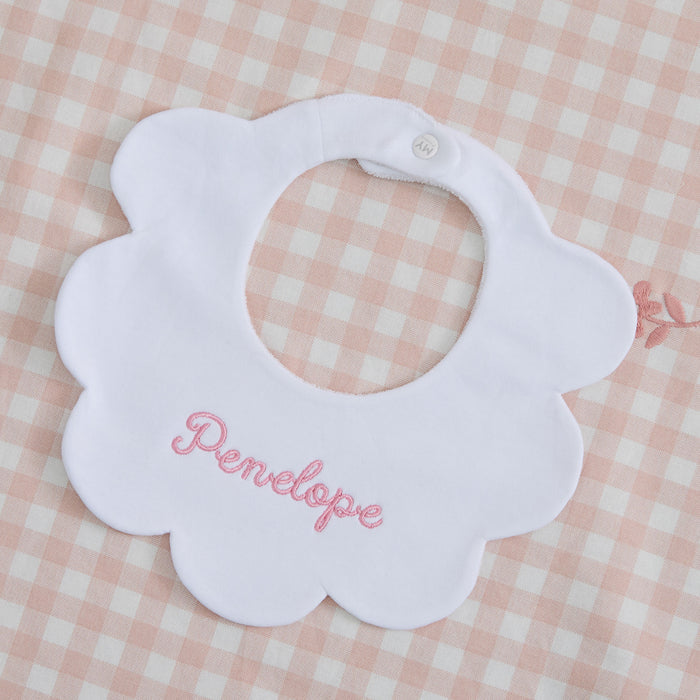 Personalised Organic Cotton Scalloped Bib