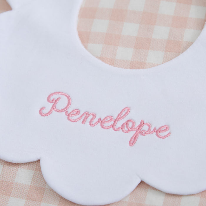 Personalised Organic Cotton Scalloped Bib