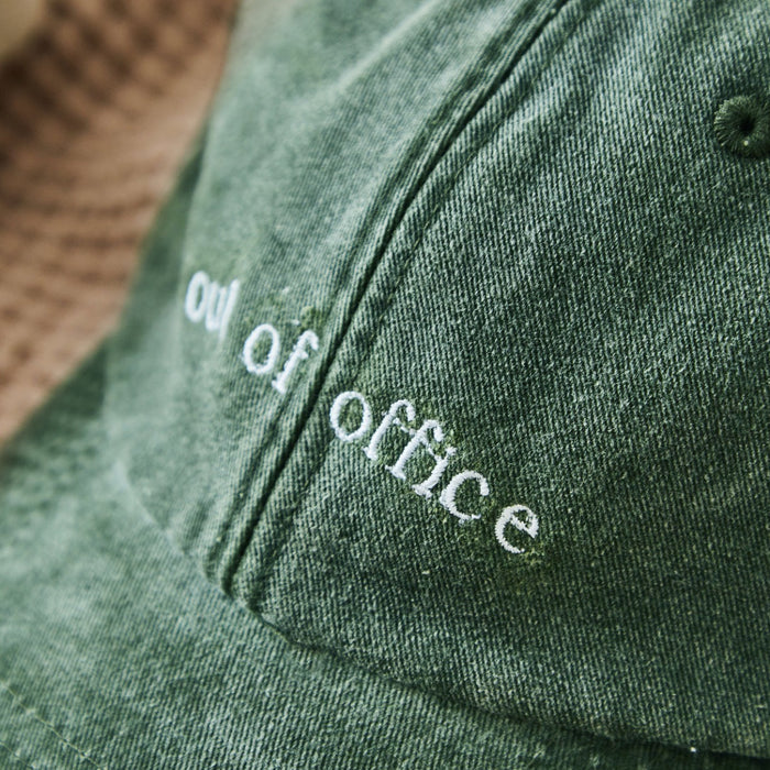 Personalised Out Of Office Cap in Forest Green by Made Yours