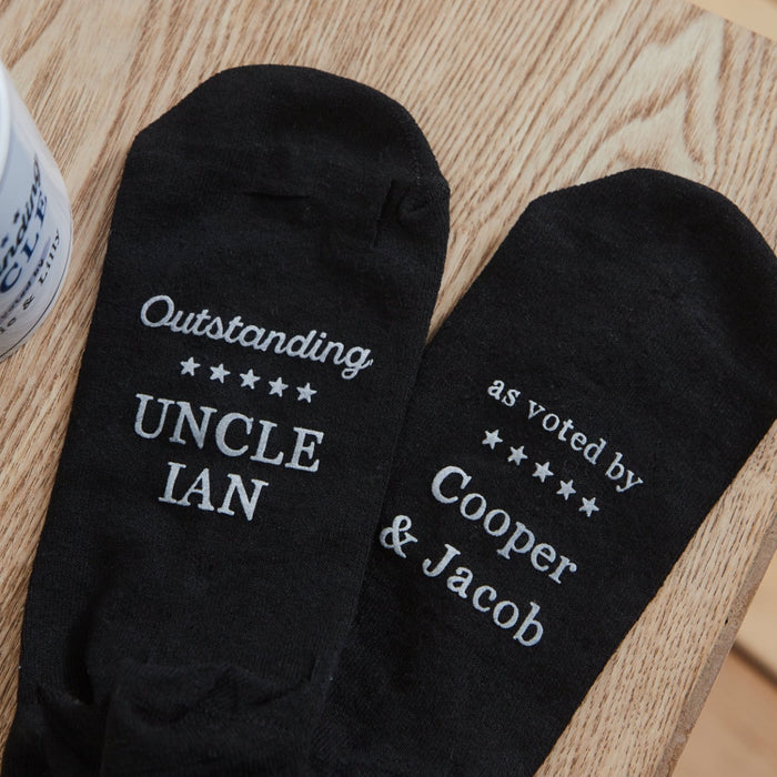 Personalised Outstanding Uncle Mug & Sock Gift Set
