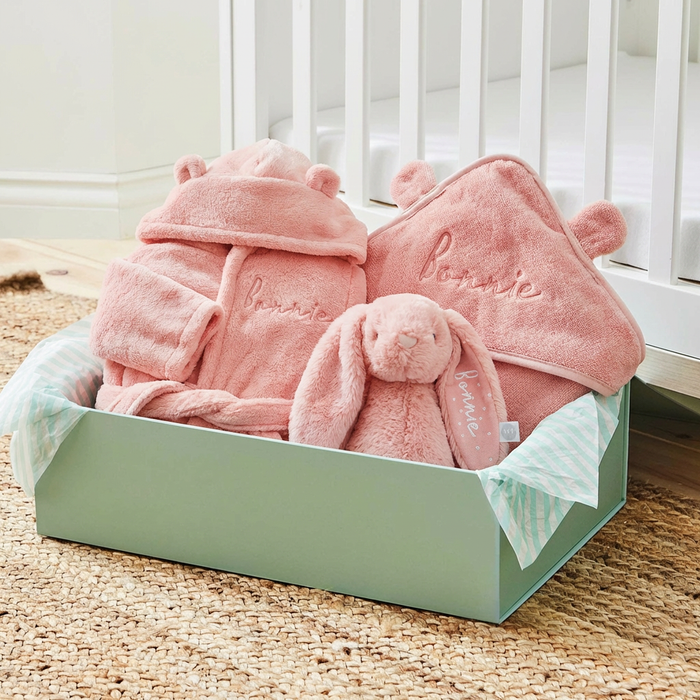 Personalised Peach Sorbet Splash, Snuggle and Cuddle Gift Set