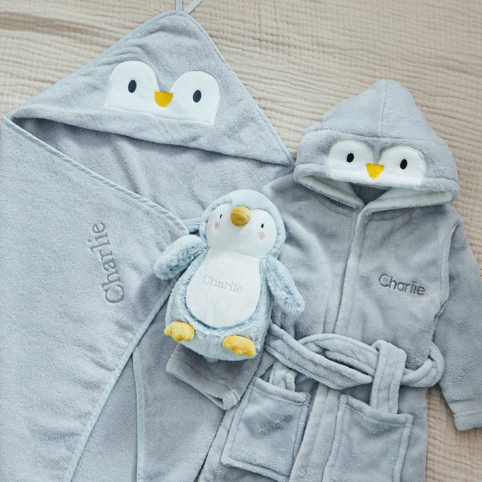 Personalised Penguin Splash, Snuggle & Cuddle Gift Set