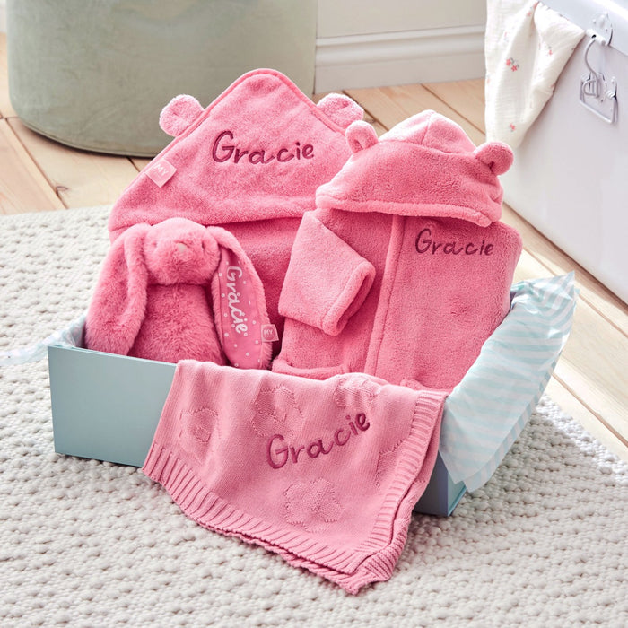Personalised Peony Pink Bedtime Essentials Gift Set