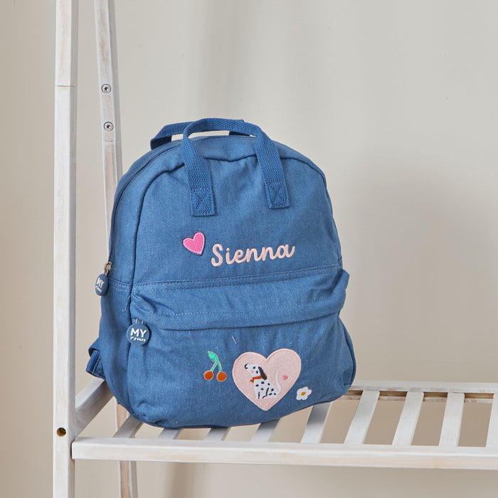 Personalised Pet Embroidered Denim Backpack
