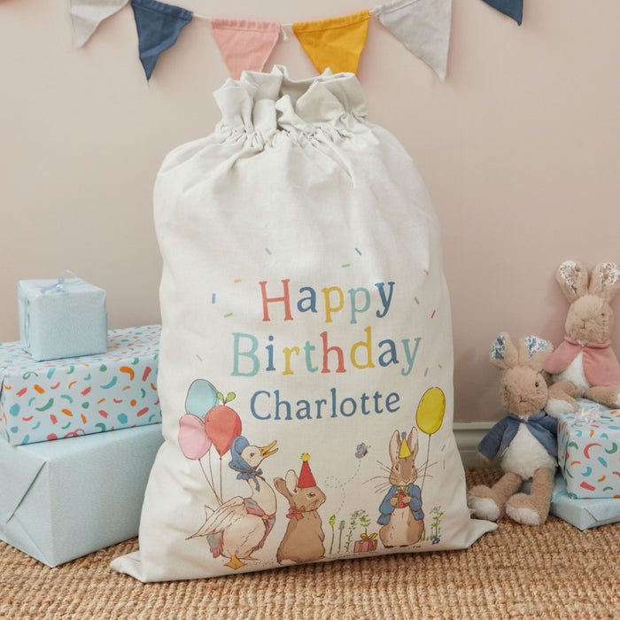 Personalised Peter Rabbit™ Birthday Cream Sack