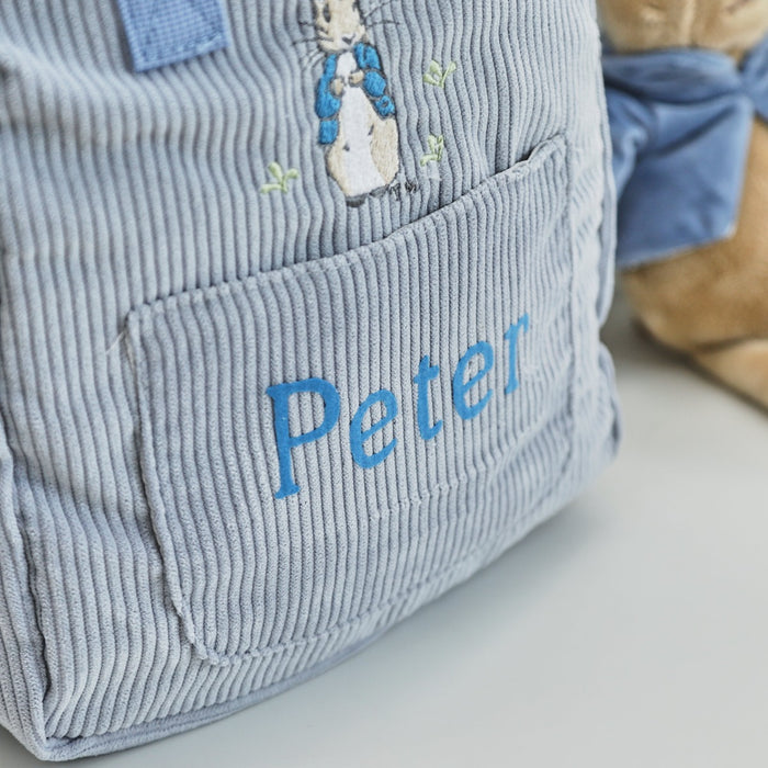 Personalised Peter Rabbit™ Blue Cord Mini Backpack