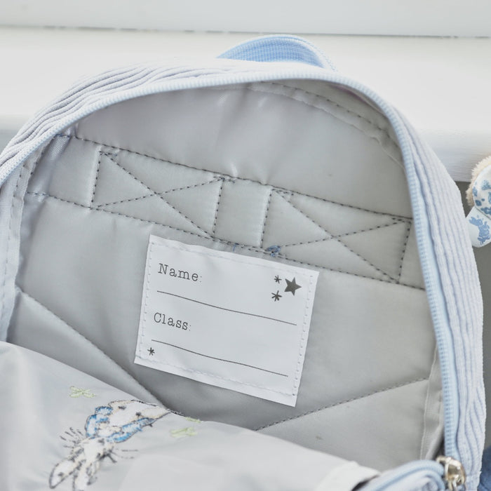 Personalised Peter Rabbit™ Blue Cord Mini Backpack