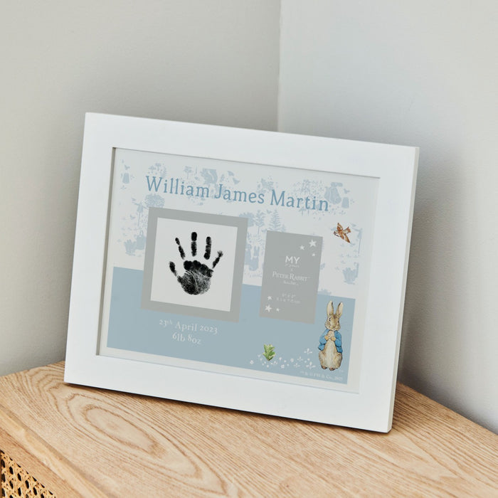 Personalised Peter Rabbit™ Blue Handprint Frame