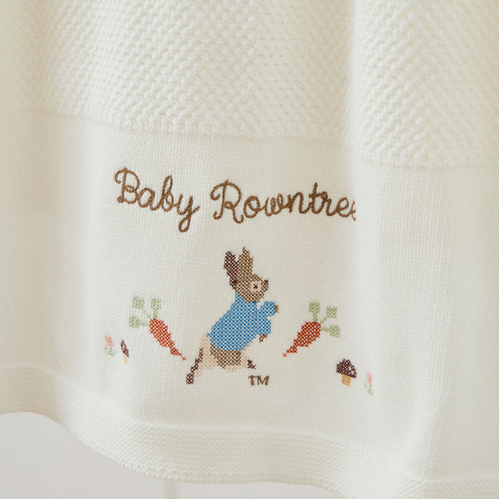 Personalised Peter Rabbit™ Cross Stitch Ivory Shawl