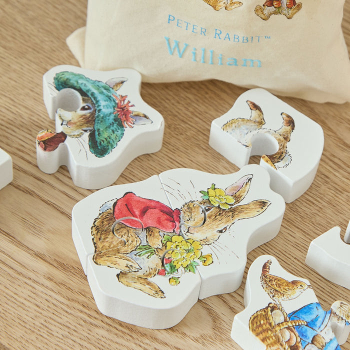 Personalised Peter Rabbit & Friends 3 Piece Wooden Puzzles FSC®