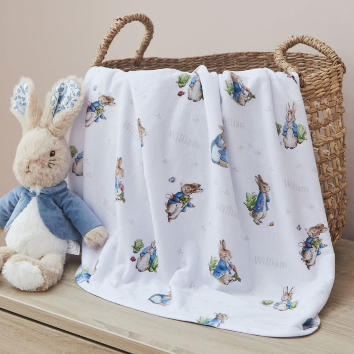 Personalised Peter Rabbit™ Jersey Blanket