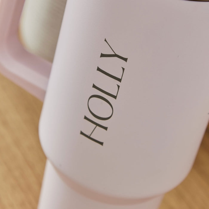 Personalised Pink 1.2l Thermal Travel Handle Tumbler
