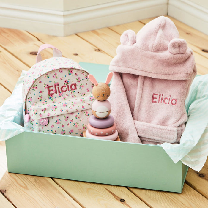 Personalised Pink 1st Birthday Gift Set